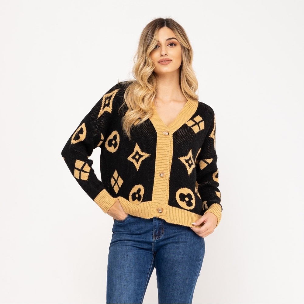 Stylish Black and Gold Women's Sweater